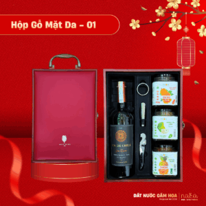 Hộp Quà Gỗ Mặt Da 01