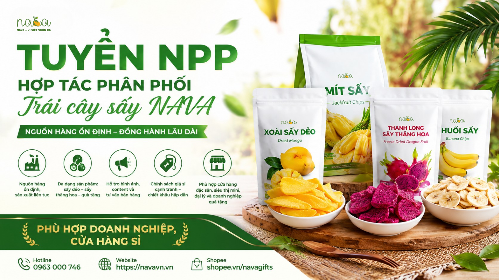 THƯ NGỎ HỢP TÁC PHÂN PHỐI TRÁI CÂY SẤY NAVA 🌿
