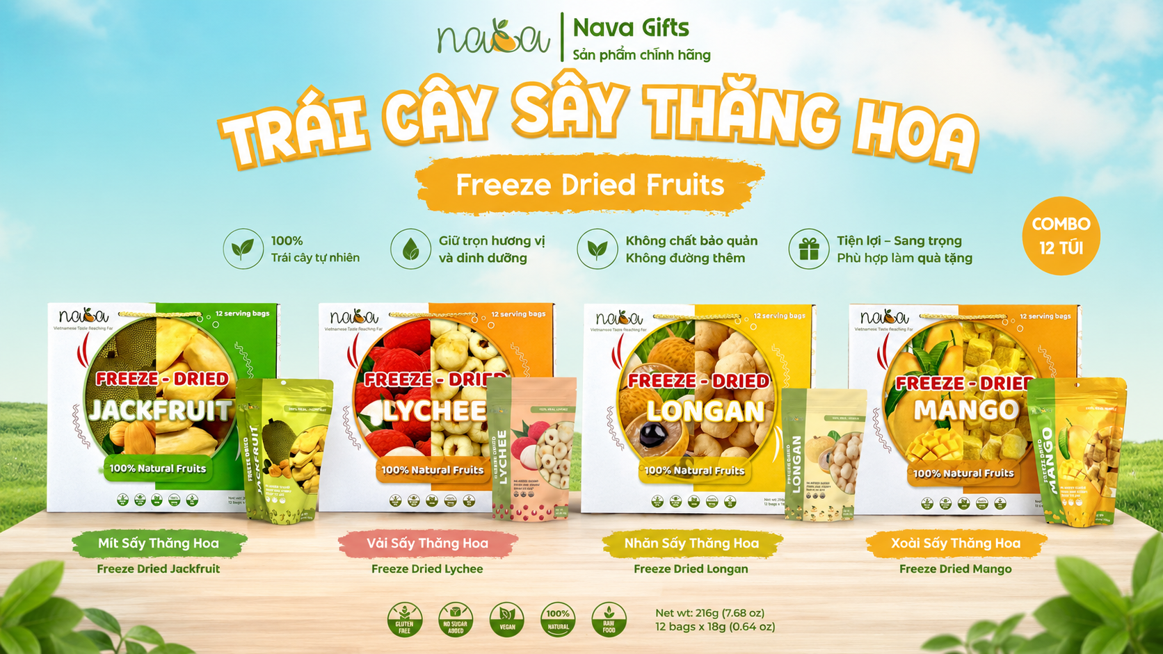 TRÁI CÂY SẤY THĂNG HOA NAVA – GIẢI PHÁP QUÀ TẶNG SỨC KHỎE CAO CẤP
